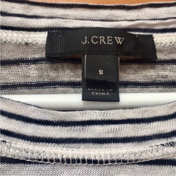 J. Crew Long Sleeve Striped Tee. Small. Linen. Lightweight. - Picture 3 of 4